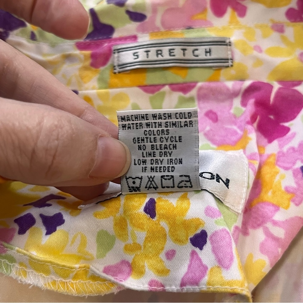 Erin London stretch floral open front blazer cotton blends Sz M vintage Spring - Picture 8 of 8